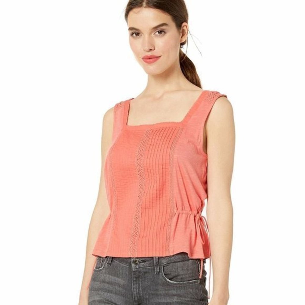 Lucky Brand Mix Media Tie Tank Top. L, S